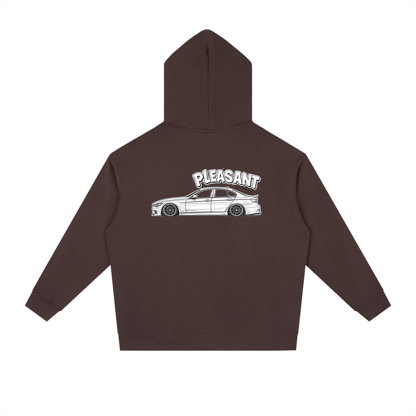 Drop Shoulder Brown Beamer Hoodie