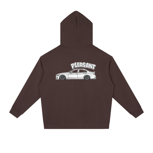 Drop Shoulder Brown Beamer Hoodie